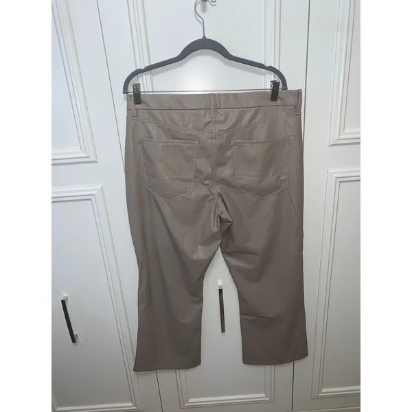 NWT American Eagle Women's 16 Beige‎ Leather Curvy Kick Boot Crop - Image 3