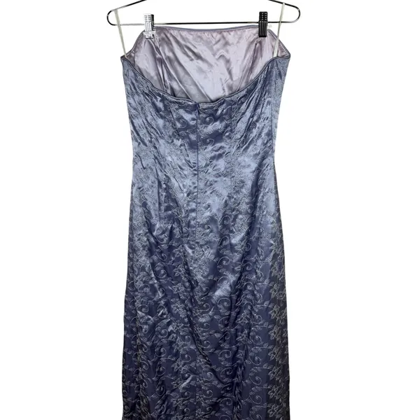 Jessica McClintock Lavender Purple Floral Embroidered Maxi Dress Size 10 - Image 6