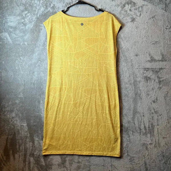 PrAna Women's Sanna t-shirt Dress Stretchy Boat Neck Size‎ Small Yellow - Image 4