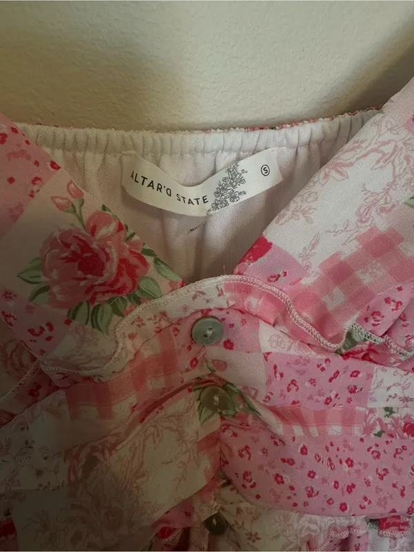 Altar’d State pink patchwork dress - Image 3