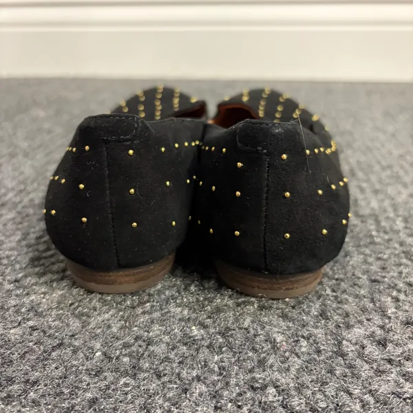 Madewell Black Suede Gold Studded Pointed Toe Loafers Smoking Flats Mens 6 - Image 3