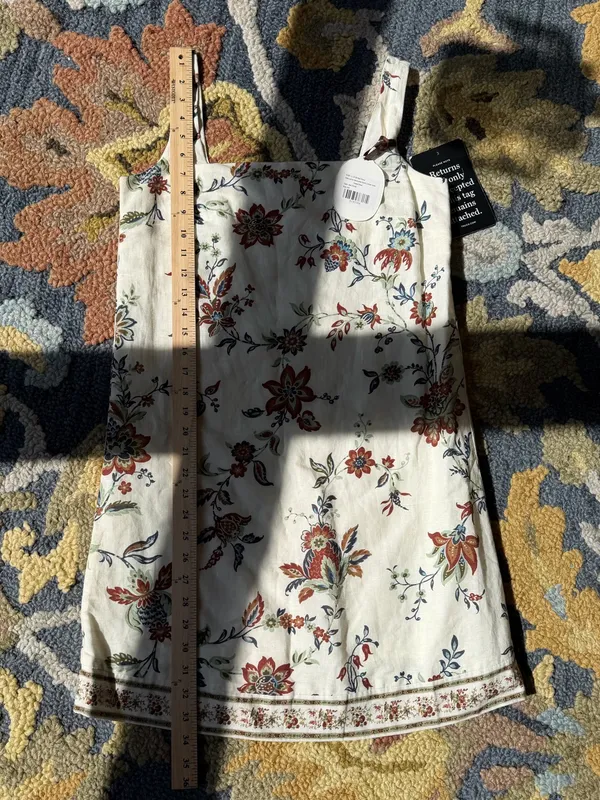 Tuckernuck‎ x Studio McGee Terracotta Chintz Cotton Linen Cassie Dress Size XXS - Image 7