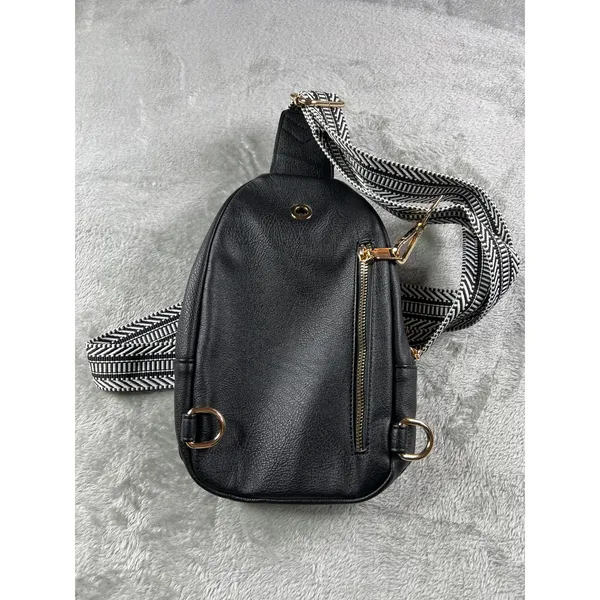 Black Monogram G Mini Backpack Sling Bag Hidden Zipper Compact Travel Pack Chic - Image 7