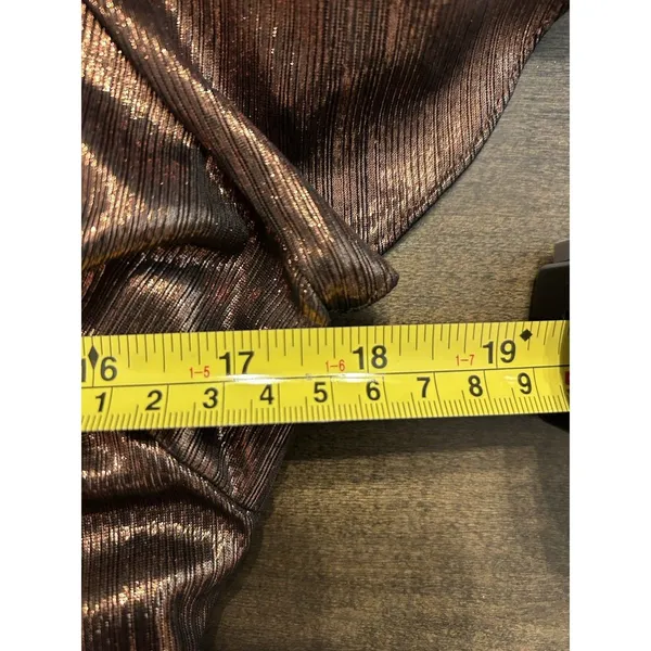 Sugarlips Sz Large Rina Metallic Aspen Dress Formal Wedding Gala Stretch Bronze - Image 5