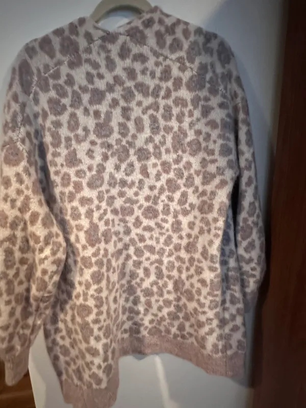 UGG Tomara Alpaca Wool blend Relaxed fit Leopard Print Cardigan - Image 4