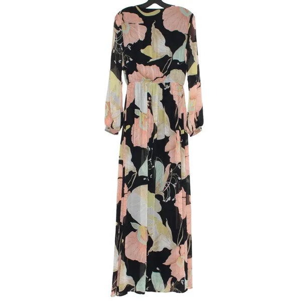 Lulus Maxi Dress Floral Boho Wedding Guest Resort Vacation Flowy Spring Black M - Image 3