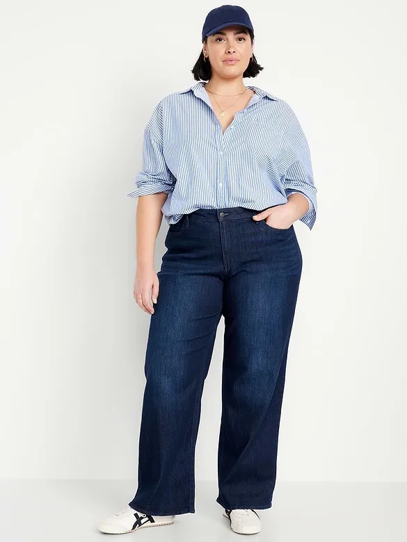 Old Navy High-Waisted Wow Wide-Leg Jeans Size 12 Tall - Image 2