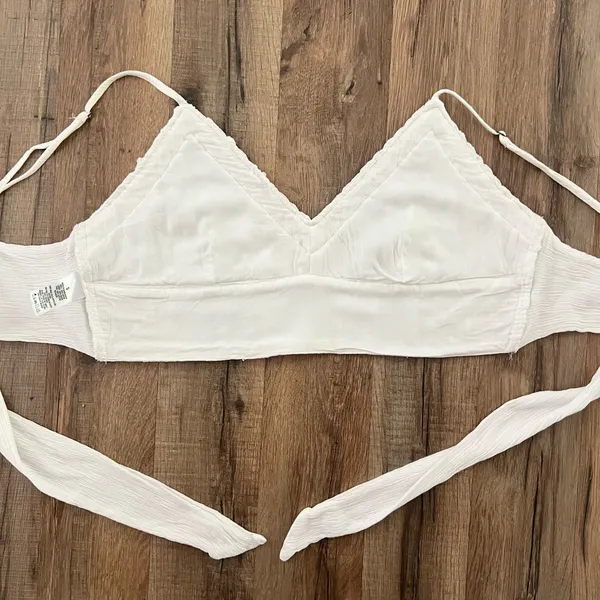Aeropostale Lace Tie-Back Cropped Cami White   - Image 8