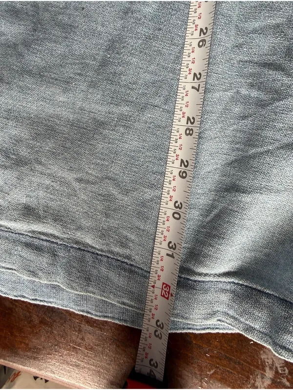 Madewell Light Wash Denim Dress with Long Sleeves and Tie Cuffs - Image 8