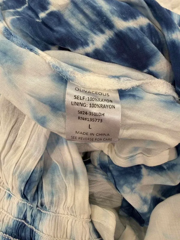 Olivaceous Tie Dye Strapless Smocked Dress - Image 5
