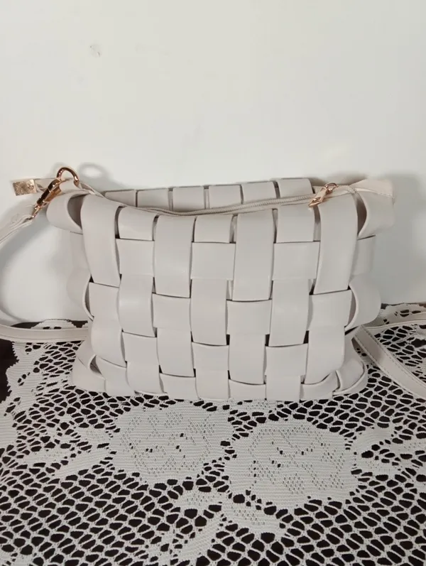 Anthropologie LindyWoven Crossbody Bag - Cream Clutch Spring Summer Womens - Image 4