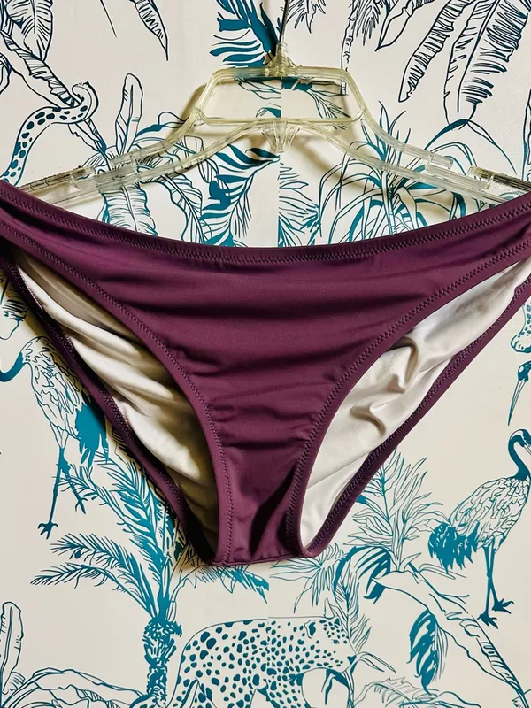 Shade & Shore Tropical Knot-Front Bikini Top - Purple/Yellow - Image 5