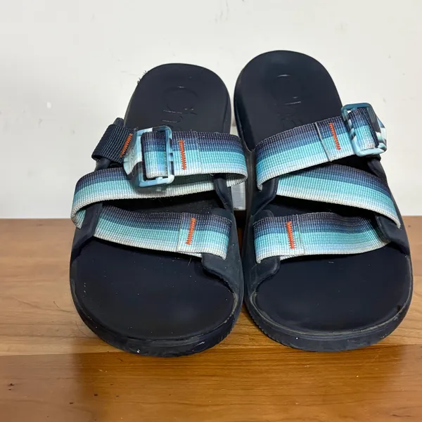 Chaco Chillos Slide Sandals Womens 7 Navy Blue Ombre Striped Straps JCH107624 - Image 4
