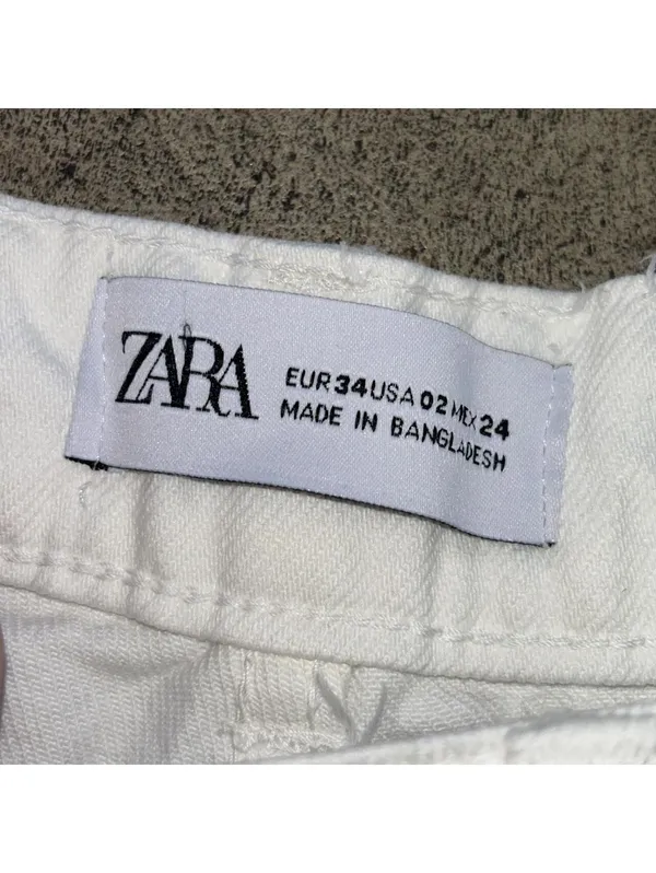 Zara White wide leg marine jeans in a US 2 #widelegjeans #denim - Image 3