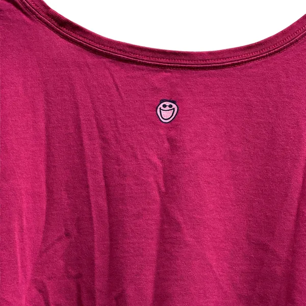 Life is Good Raspberry Color Half Full Wine Glass Tshirt Top - Image 4