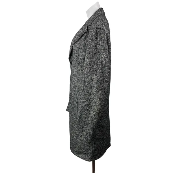 Reiss Women's Dark Gray Wool Long Sleeve Notch Lapel Trench Coat Jacket Size M - Image 2