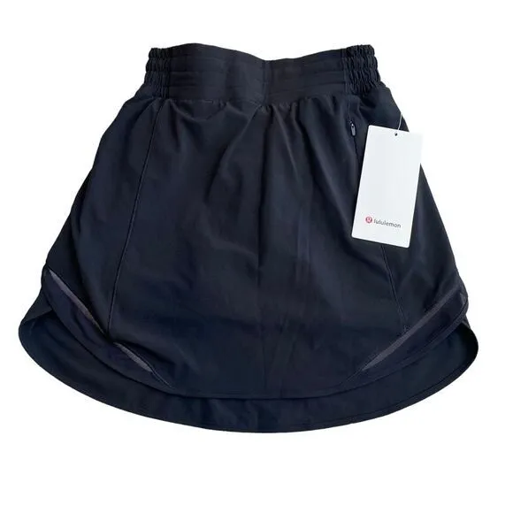 Lululemon Womens Size 2 Hotty Hot High‎ Rise Skirt Skort Long Black Athletic New - Image 2