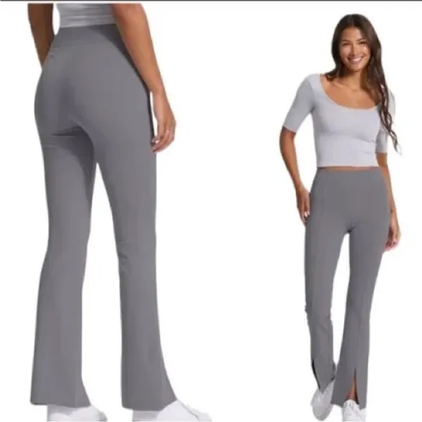 Vuori Gray Flare Pants with Slit Large Lux Rib Bootcut Pant - Image 4