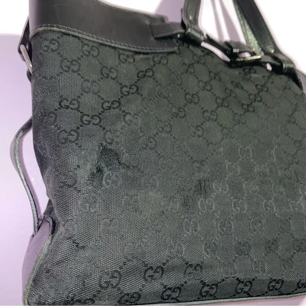 Gucci Weekender Tote Bag GG Canvas Monogram Top Handle Large Purse - Image 7