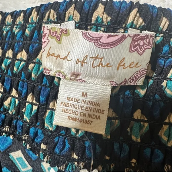 Band of Gypsies Colette Teal Geometric Mini Skirt Size M Cottagecore - Image 9