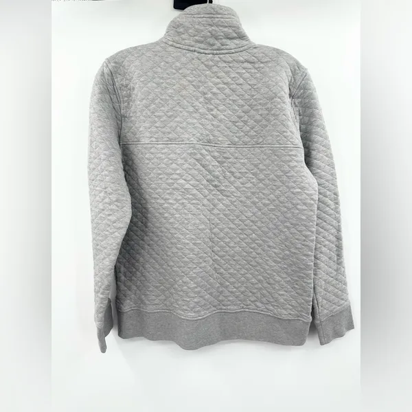 Patagonia‎ Quilted Snap T Pullover Drifter Gray/Ruby Organic Cotton Size Small - Image 3