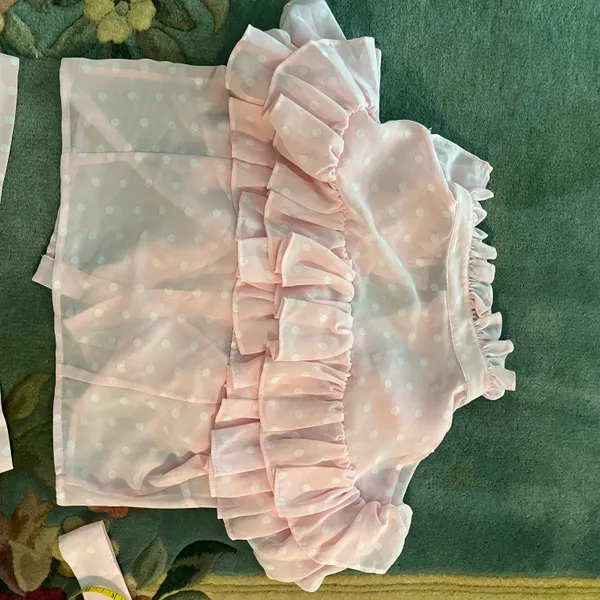 Comino Couture Pink ruffle skirt and crop top set - Image 8