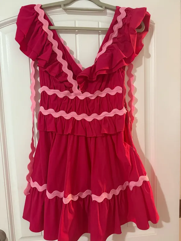 Pink Mini Ruffle Dress - Image 2