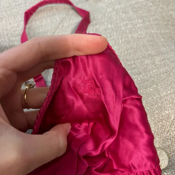 Vintage Christian Dior Pink 100% Silk Bralette - Image 7