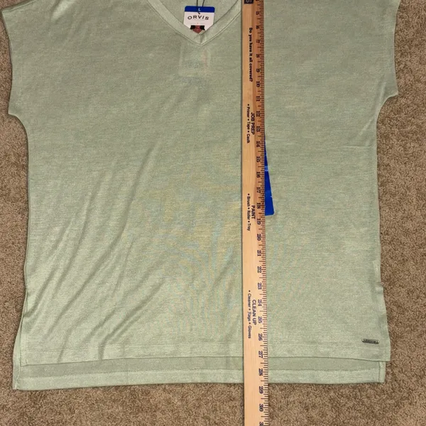 Orvis Classic Collection‎ V-Neck Cap Sleeve Top Lightweight Tee Shirt green L - Image 5