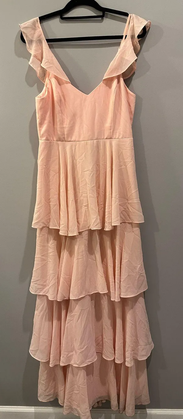 Lulus Moments of Magic Blush Pink Tiered Ruffled Maxi Dress - Image 3