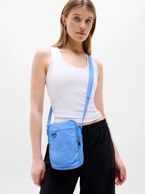 New Athleta Anytime Vertical Crossbody Bag Waterfall Blue - Image 2