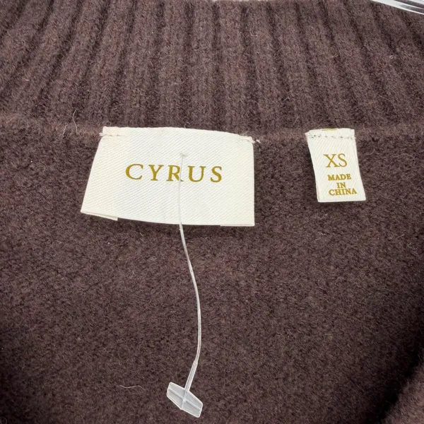 Cyrus Oversized Sweater Women XS Brown Wool Blend Minimalist Earthy Loungewear - Image 3