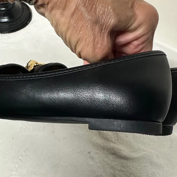 Report Black Loafers with Gold Chain Detail - Image 4