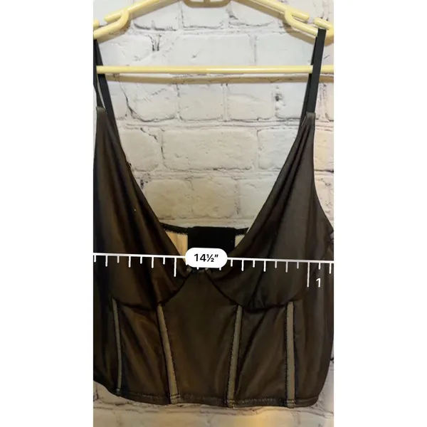 Forever 21 Mesh Corset Top Black Womens’s L Nwt - Image 4