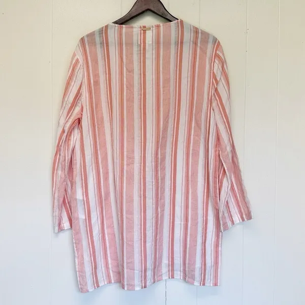 NWT BILLABONG Blue Skies Mini Beach Cover Up Tunic Dress Top Fringe Tie Medium - Image 5