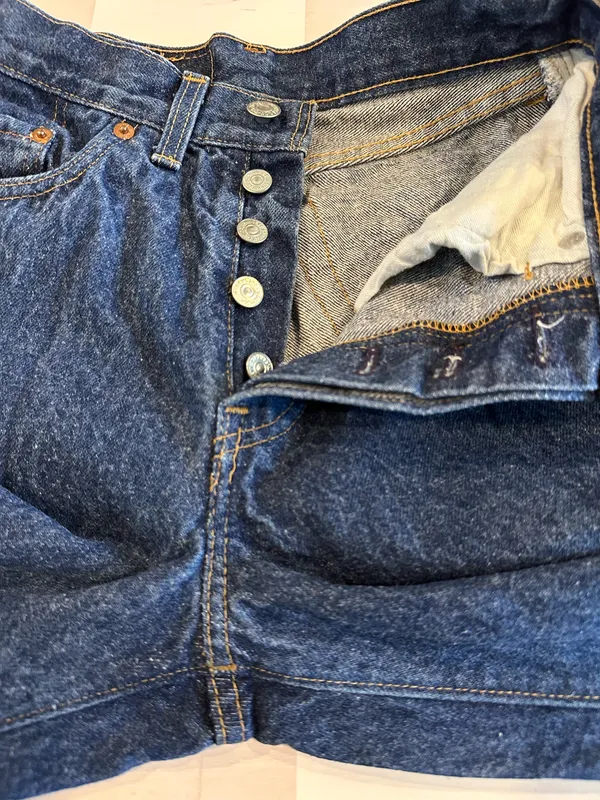 vintage levi’s 501s xx 80s straight leg slim fit dark blue wash denim jean USA - Image 6
