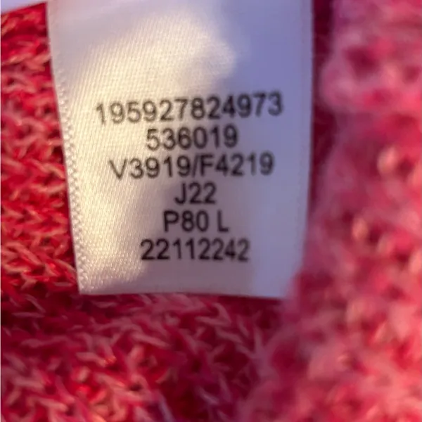 Lands’ End linen blend sweater dark pink, size Large - Image 4