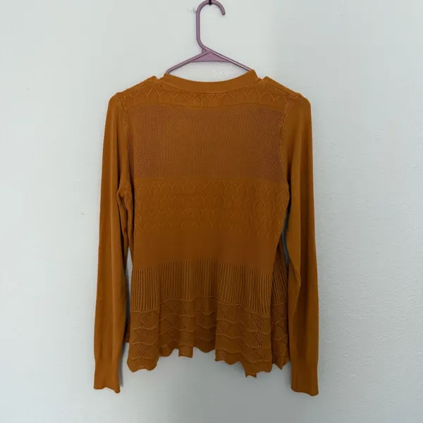 Dreamers Mustard Gold Open Cardigan L Lightweight Cotton Blend - Image 4