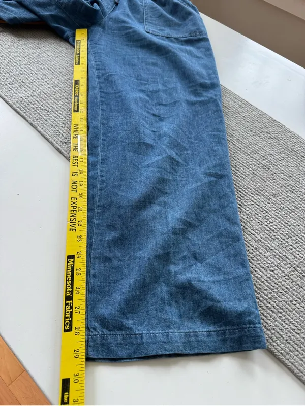 L.L. Bean Drawstring Waist Soft Drapey Denim Wide Leg Jeans Large - Image 6