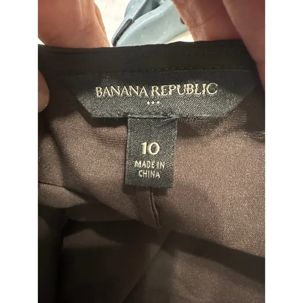 Banana‎ Republic Brown Satin Cropped Blousant-Sleeve Blouse Costa Coffee 10 FA23 - Image 6