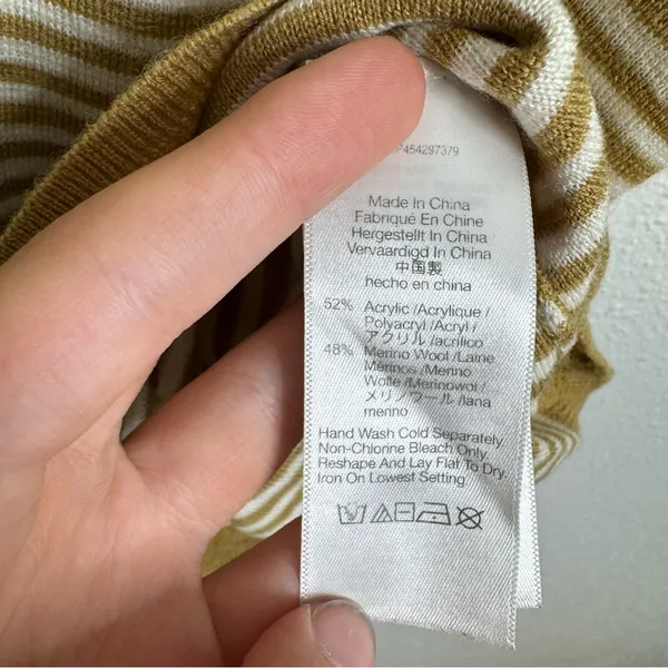 Madewell Belhaven Ruffle Sweater Tank Caramel Stripe Size‎ Large - Image 6
