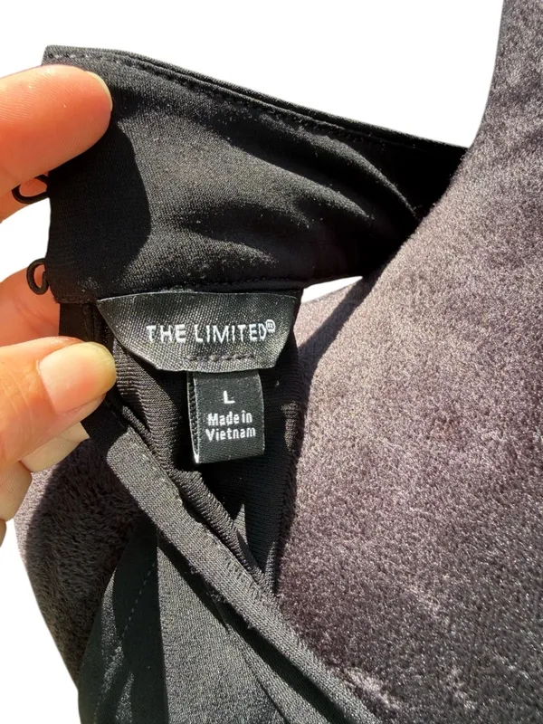 The Limited Black Keyhole High Neck‎ Midi Dress L Halter Style LBD Cocktail - Image 10