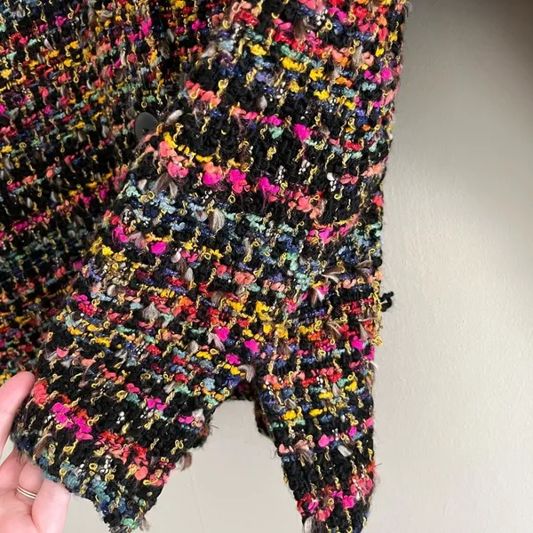 Chicos Tweed Jacket Colorful Textured Woven Blazer Preppy Chic S - Image 5
