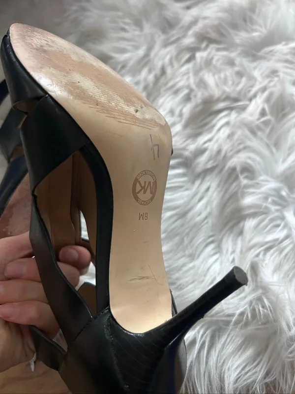 MICHAEL Michael Kors Black Moto Zip-Up Heels size 8 - Image 4