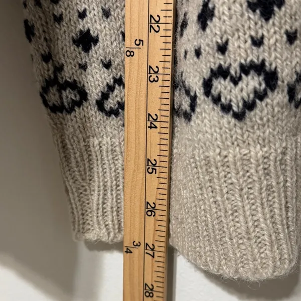 Vintage L.L. Bean Fair Isle Nordic Cardigan Sweater Wool Sie XL Women’s Winter - Image 12