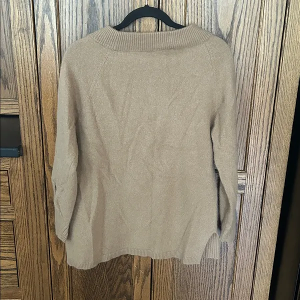 Soft Surroundings Scoop Neck Camel Color 100% Cashmere‎ Tunic Sweater large - Image 6