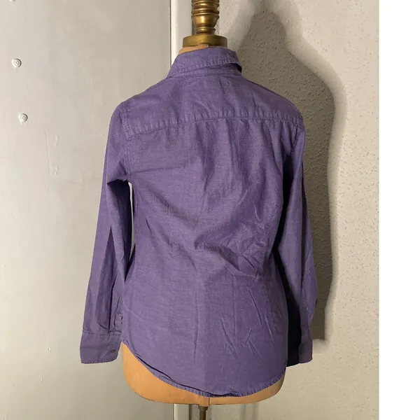 Tommy Hilfiger Womens Purple Button Down Shirt S Casual Preppy Classic Academia - Image 2