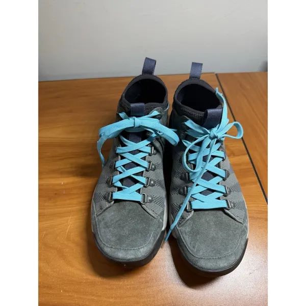 LL Bean Vista Hikers Mid Hiking Shoes Suede Water Repellent Grey Womens Size 8.5 - Image 2