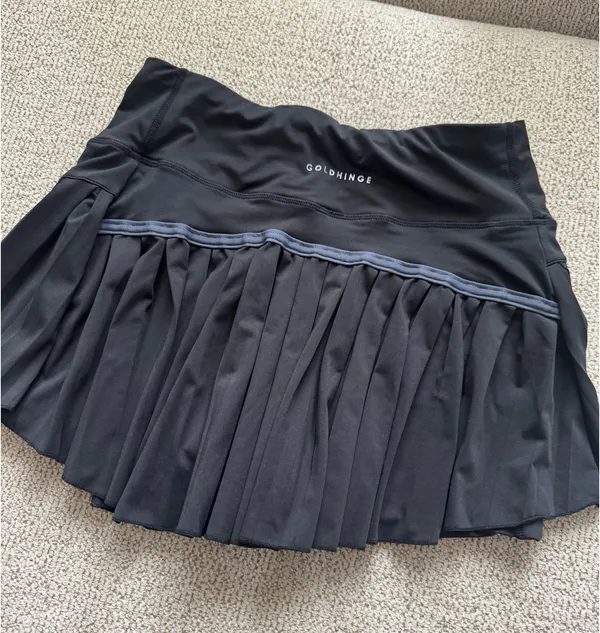 Gold Hinge Black Pleated Tennis Skirt - Image 5
