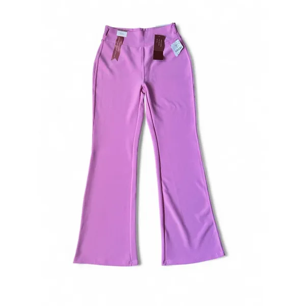 Bubblegum Pink Scuba Flare Pants Chain Belt Y2K McBling Barbiecore Femme Fatale - Image 2